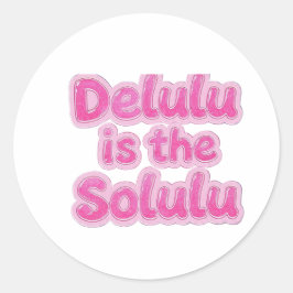 Delulu é o Solulu Adesivo Rosa com Brilho | Kawaii