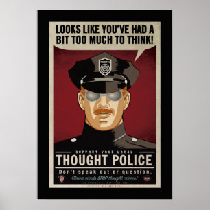 Demasiado para pensar o poster da polícia do