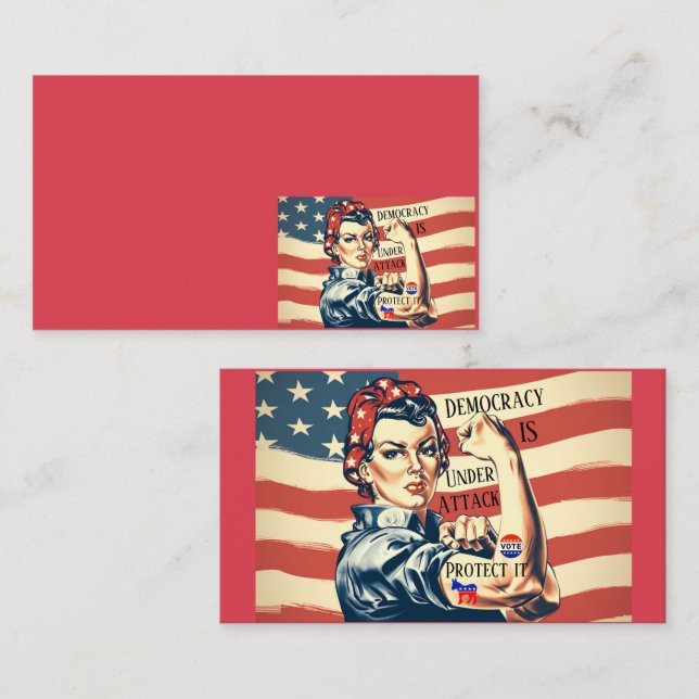 Democracy/ Protect It Cartão de visita (Frente/Verso)