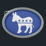 Democrata Donkey Belt Buckle<br><div class="desc">O Democrata Donkey Belt Buckle - Fundo Personalizável. Escolha a cor de fundo desejada clicando em Personalizar - Editar - Fundo.</div>