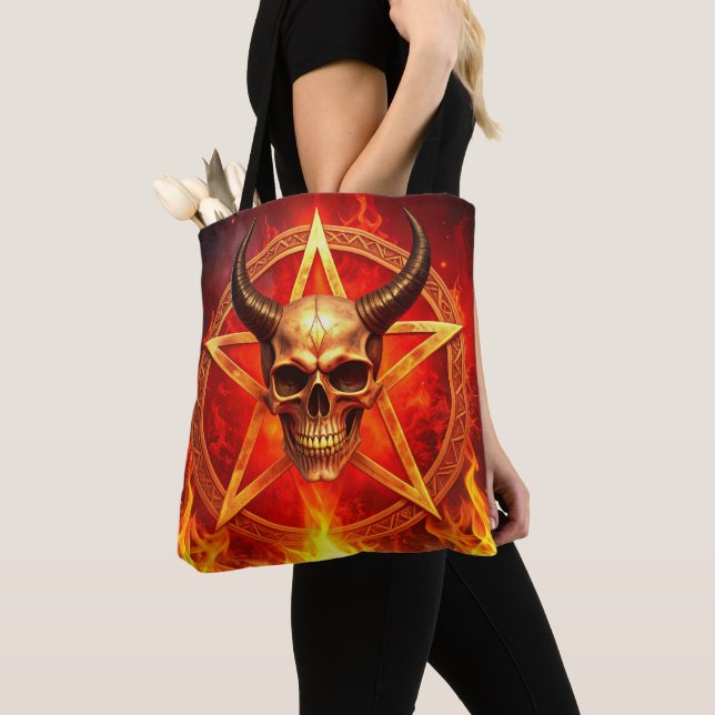 Demon Skull Tote (Close Up)