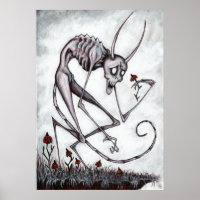 Demônio bonito com poster de pintura em acrílico d
