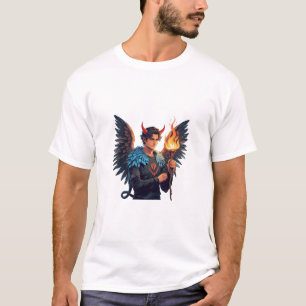 Demônio do Fogo Mito com Camiseta das Asas - Arte 