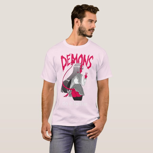 demónios melhora a camisa escura de T (Frente Completa)