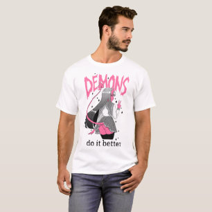 demónios melhora a camisa leve de T