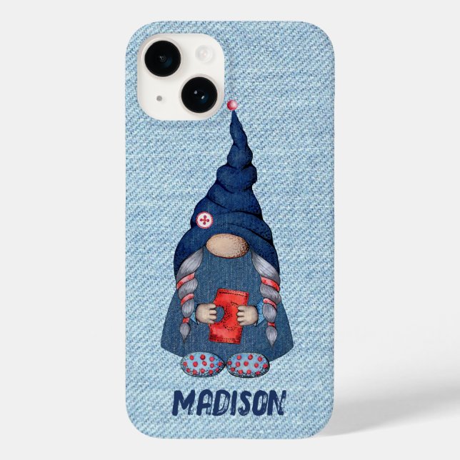 Denim Gnomo Girl Case-Mate capas de iphone (Verso)