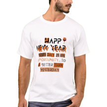Densidade de camiseta feliz ano novo