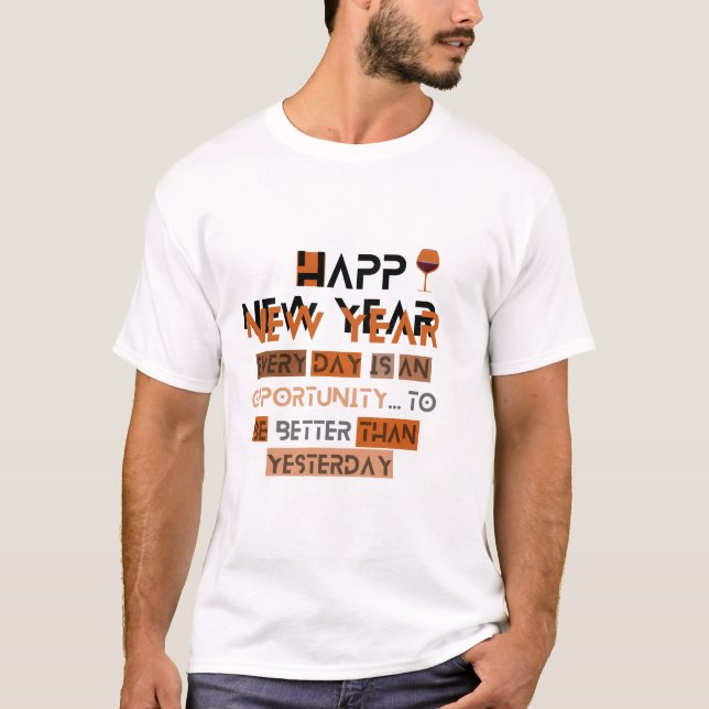 Densidade de camiseta feliz ano novo (Frente)
