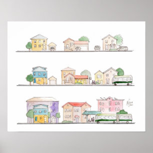 Densidade de trânsito - poster de impressão mate