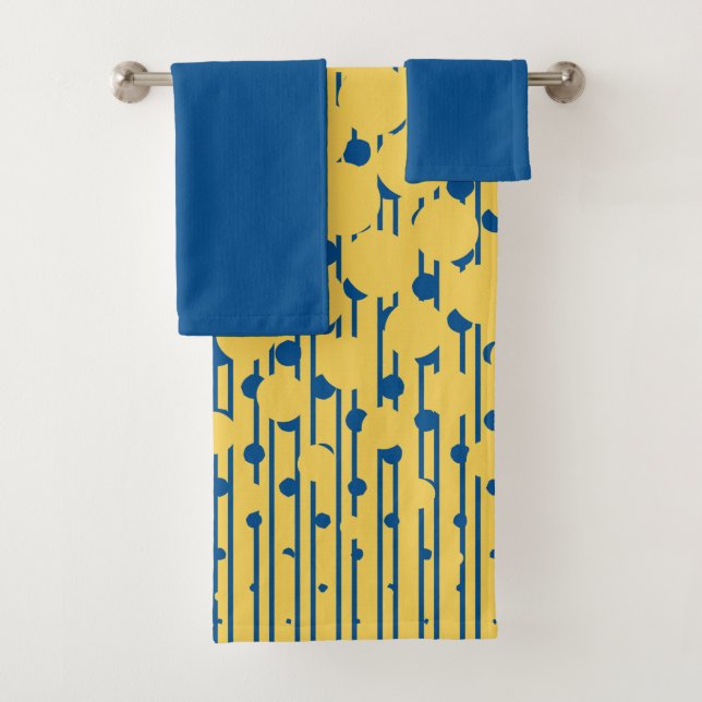 Densidade em azul e amarelo - Conjunto de toalhas (Insitu)