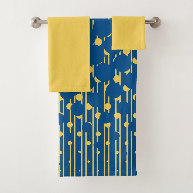 Densidade em azul e amarelo - Conjunto de toalhas (Insitu)