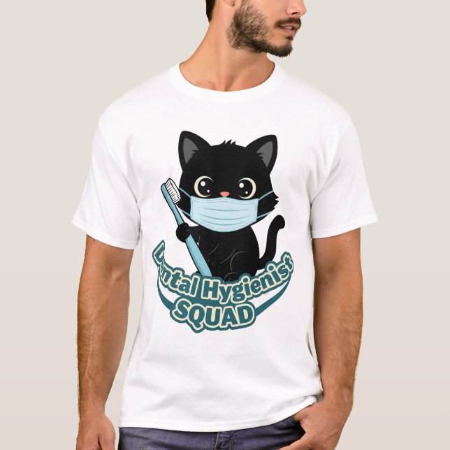 Dental Hygienist Black Cat T-Shirt (Frente)