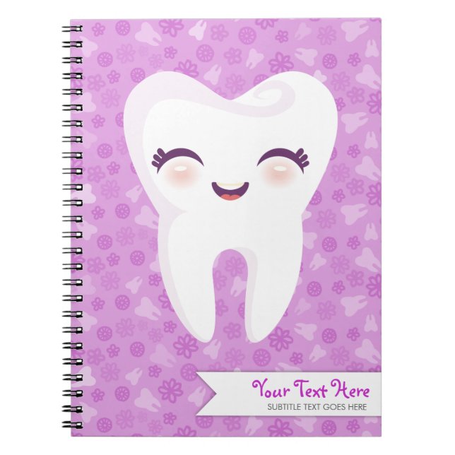 Dente bonito - caderno feito sob encomenda roxo (Frente)