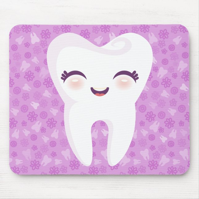 Dente bonito - Mousepad customizável roxo (Frente)