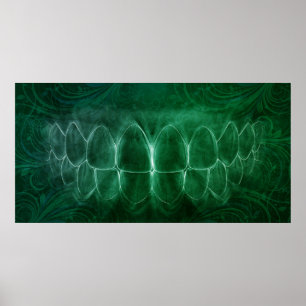 Dente dentada Dentista Ortodontista Poster Verde