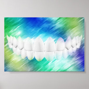Dentes Brancas Perfeitas Poster de Dentista Ortodo