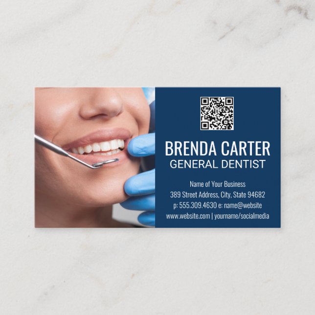 Dentes de limpeza | Cartão de visita de Código de  (Frente)