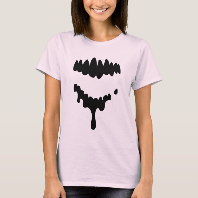 Dentes perdidos dos zombis do preto na camisa (Frente)