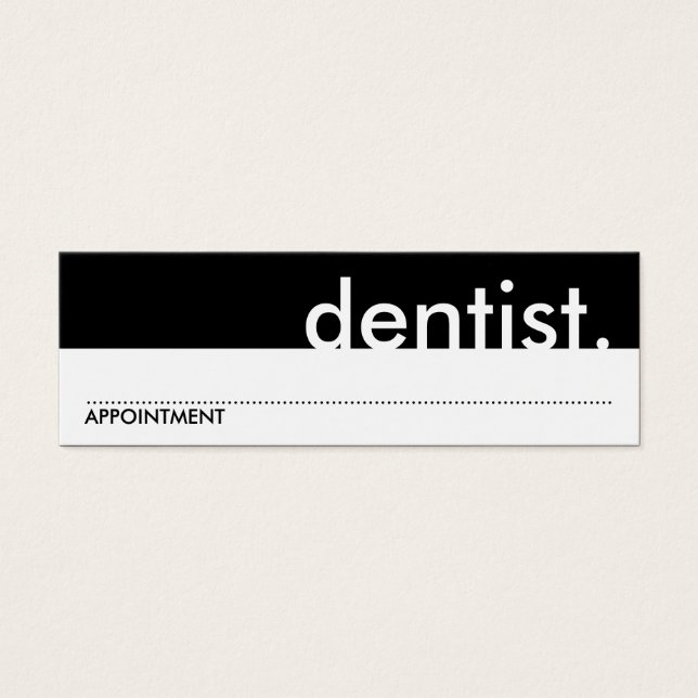 dentista. (Cartão de horário) (Frente)