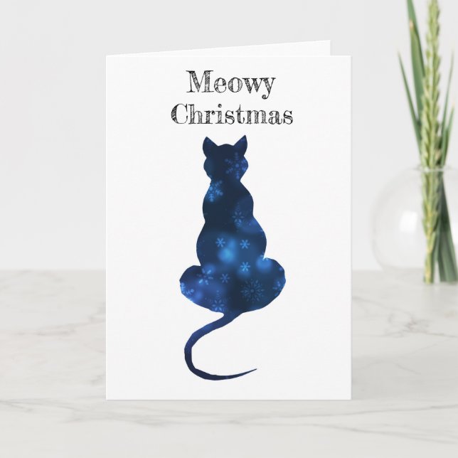 Dentro de cartão de Natal meowy (Frente)