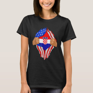 Dentro de Sangue Croata Me T-Shirt Croácia Flag Gi