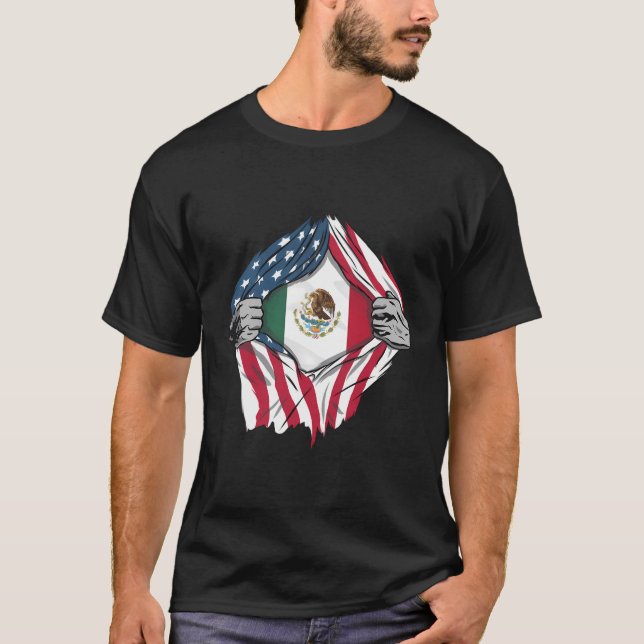 Dentro de Sangue Mexicano Camisa México Bandeira (Frente)