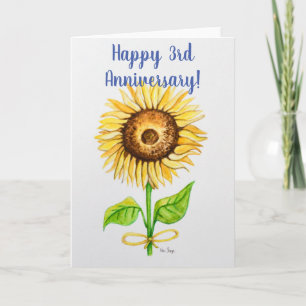 dentro do cartão de saudação do terceiro aniversár