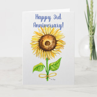 dentro do cartão de saudação do terceiro aniversár
