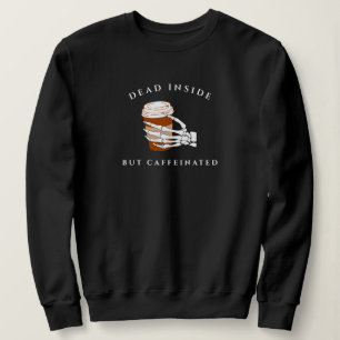 Dentro morto Mas Camiseta de Dia das Bruxas Cafein