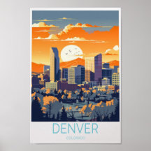Denver Poster de viagens Colorado Denver