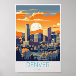 Denver Poster de viagens Colorado Denver