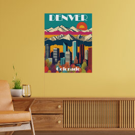 Denver Skyline Colorado Viagem Wall Poster