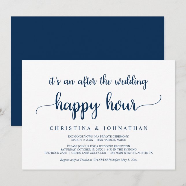 Depois do convite de Happy Hour de casamento, Elop (Frente/Verso)