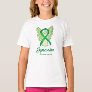 Depressão Sensibilização Fita Anjo T-Shirt