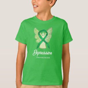 Depressão Sensibilização Fita Anjo T-Shirt