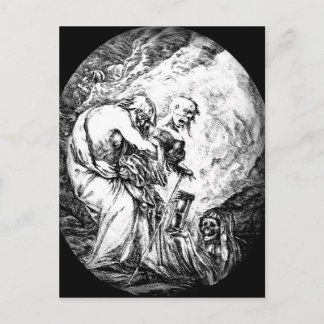 Der Tod, der Greis und die Zeit cartão postal vint