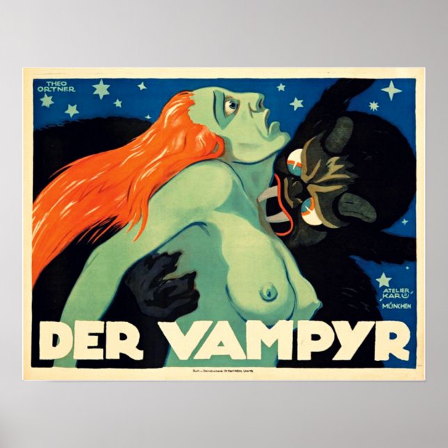 Der Vampyr Vintage Film Poster 1920 Expressionista (Frente)