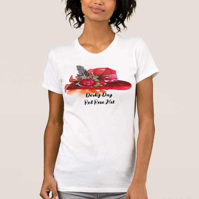 Derby Day Rosa vermelha Hat T-Shirt (Frente)