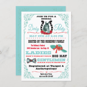 Derby Horse Racing Chá de panela Convite de festas