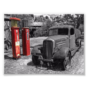 Derelict Vintage Ute Fotografia Monocromática