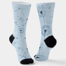 Deriva de Dandelion Azul em Fundo Azul Céu Suave