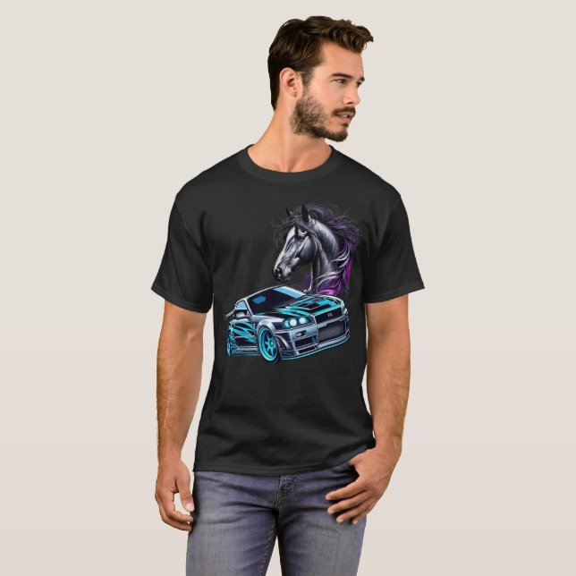 deriva mens camiseta gtr ajuste do carro (Frente Completa)
