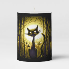 Derpy Little Halloween Cat em um Pumpkin Patch
