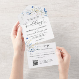 Derramamento Azul Dusty Flores Detalhes do Casamen
