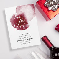 Derramar de vinho tinto Aquarela Salvar Cartão de