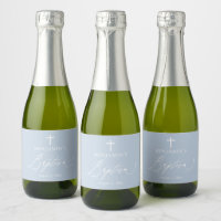 Derrame Blue Boy Baptism Mini Garrafa de Vinho Esp