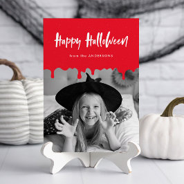Derrame de Cartão com fotos de Halloween Vermelho 