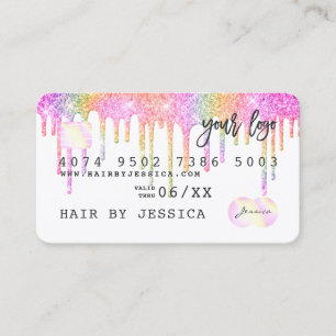 Derrapagens de brilho Cartão de crédito arco-íris