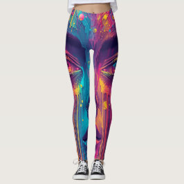 Derreter Leggings de Realidade - Arte Psicodélica