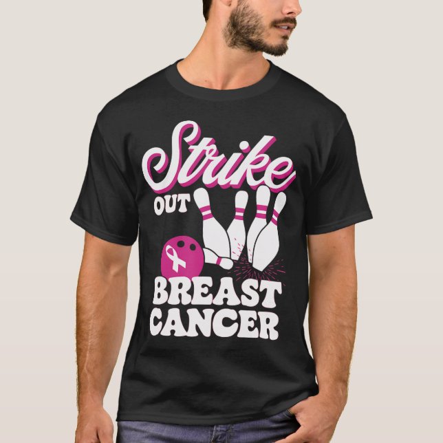 Derrubar o Câncer de Mama Camisa de Boliche Consci (Frente)